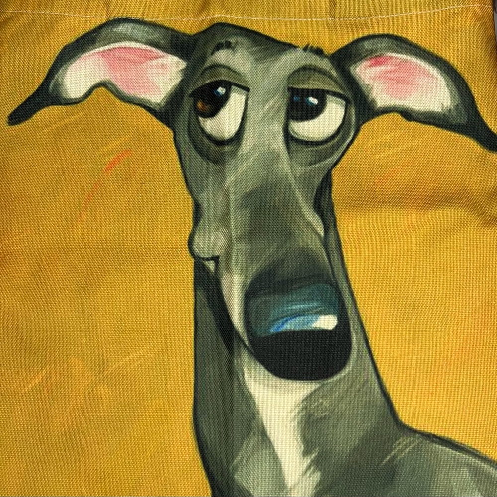Eco-Friendly Sly Gray Greyhound Dog Folding Tote Bag - Picture 7 of 13